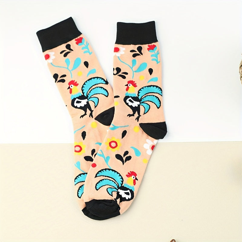 Rooster Print Socks Comfy Mid Tube Women's Stockings