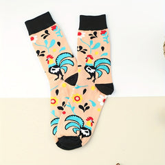Rooster Print Socks Comfy Mid Tube Women's Stockings