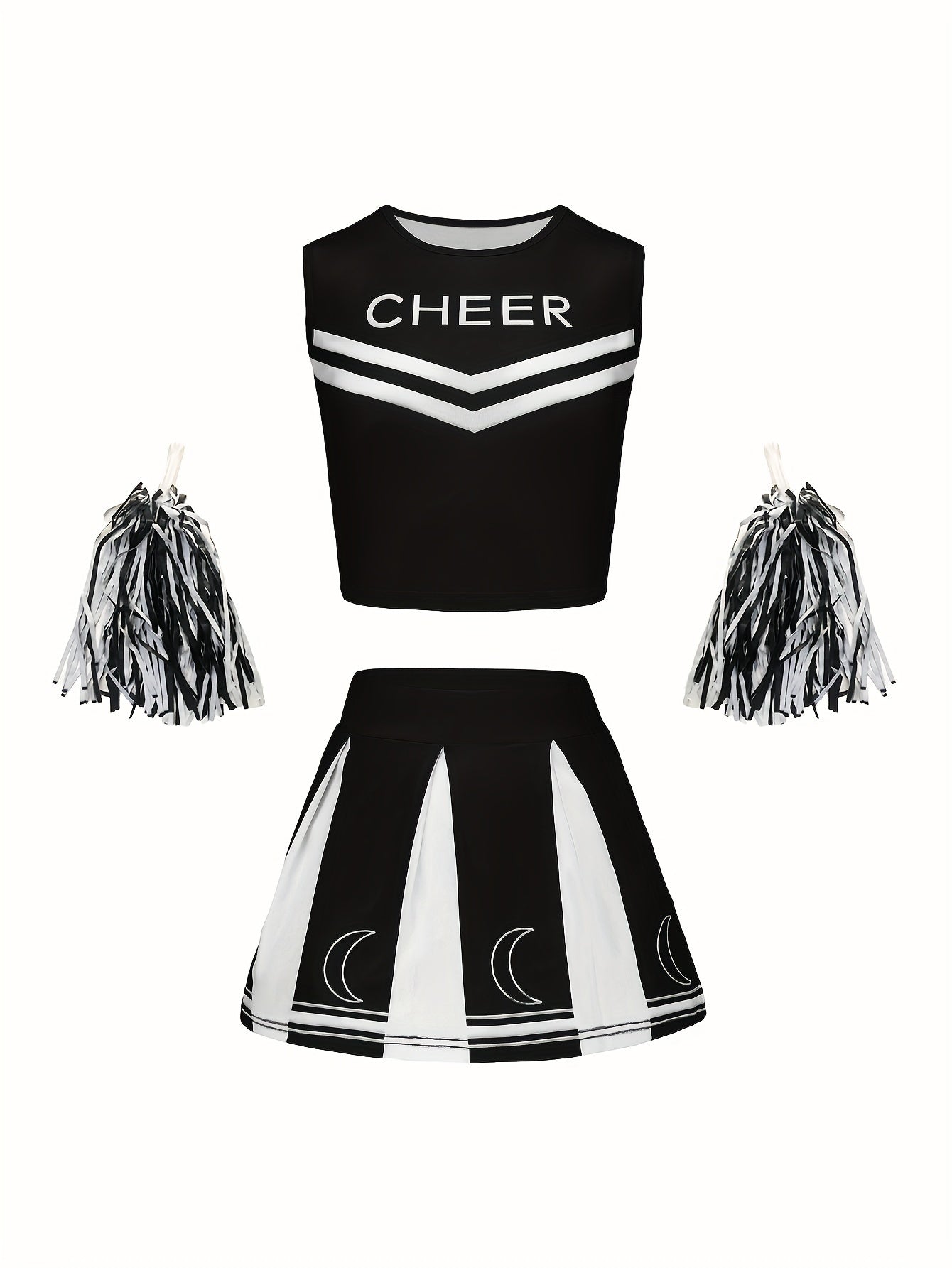 Girls Sleeveless Cheerleader Outfits Halloween Spirit