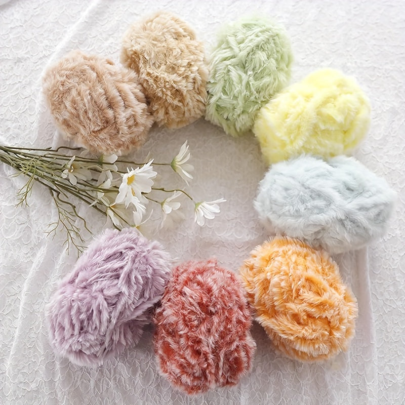 Mink Feather Yarn 4 Rolls for DIY Knitting and Crocheting