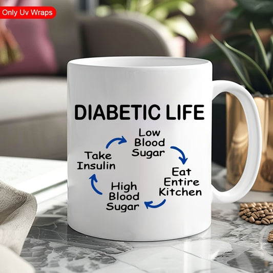 4pcs Diabetic Life UV DTF Waterproof Stickers Blood Glucose Conversion Chart