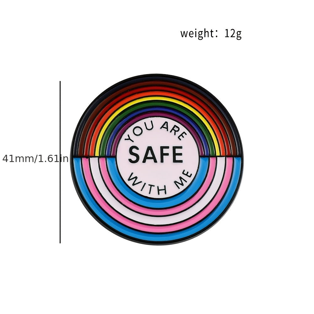 Rainbow Pattern Brooch Drop Oil Style Unique Lapel Pin