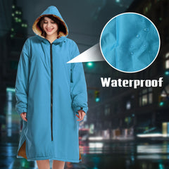Mutao Waterproof Changing Robe with Fleece Lining and Hood