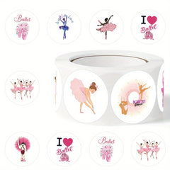 500 Pink Ballet Dance Stickers Romantic Designs DIY Party Decorations Dance Gift