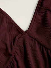  Solid V Neck Backless Cami Top