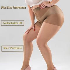  Casual Stockings Women's Plus Solid Anti-hook Sheer Tights