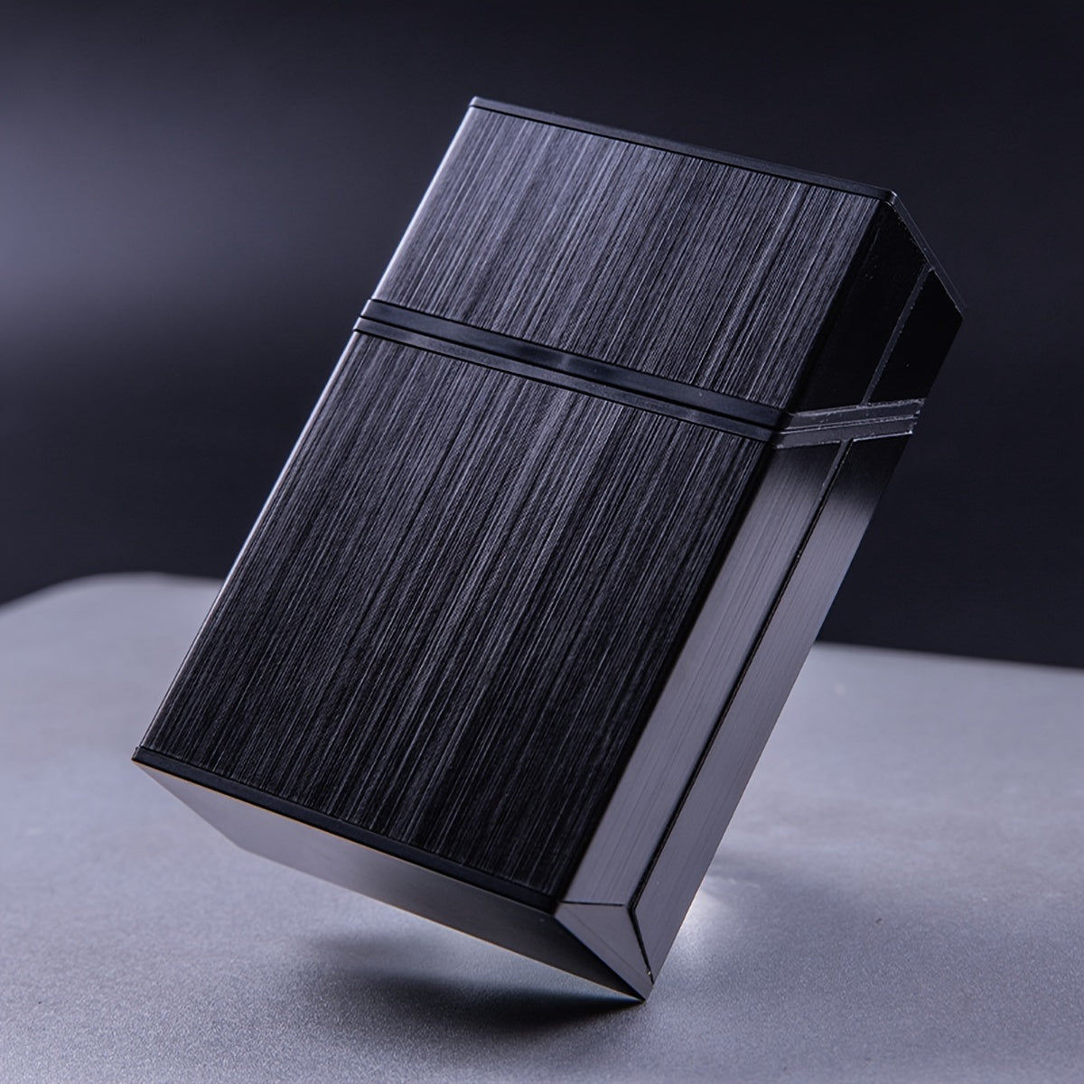 Metal Cigarette Case 20 Capacity Aluminum Mechanical Switch Gray