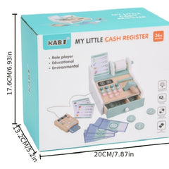 Wooden Toy Cash Register for Kids with Money Recognition and Arithmetic