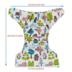 Floral Reusable Cloth Diapers One Size Fits All AWJ Breathable Diapers