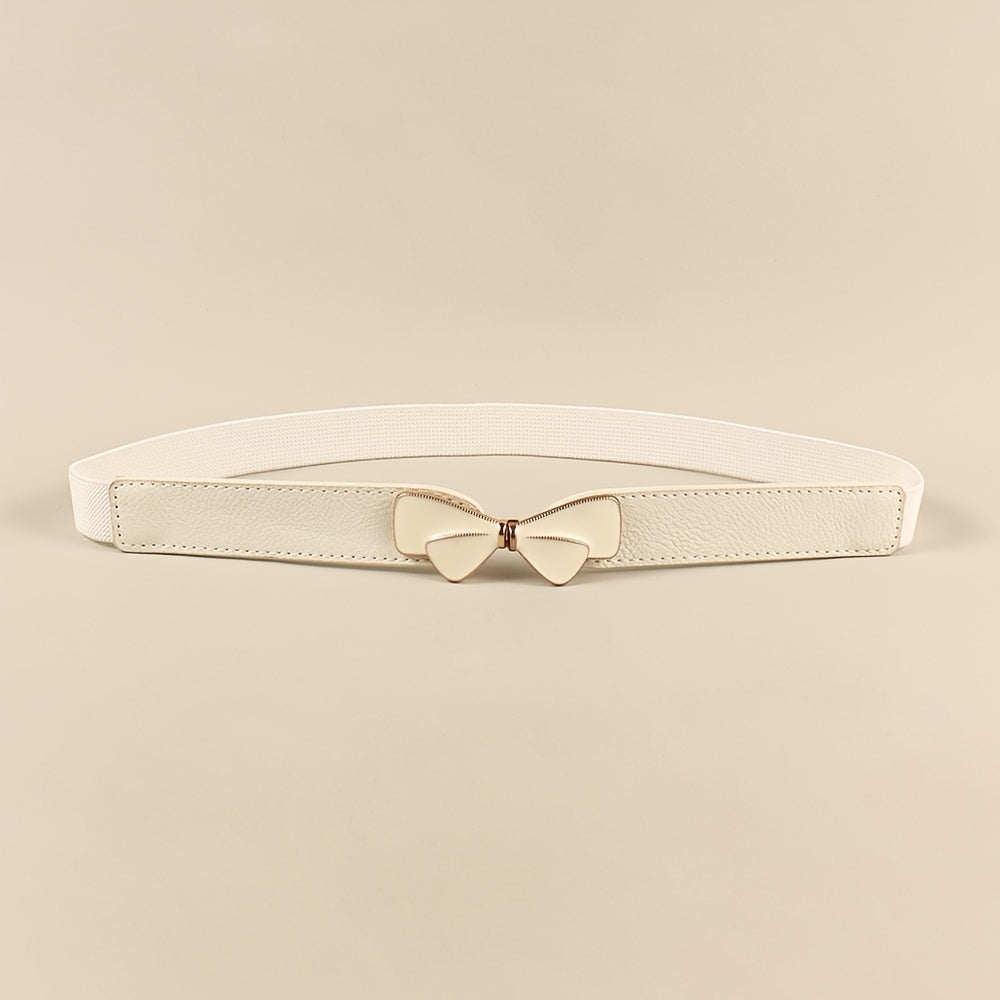 4PCS Brown Leaf and Bow Buckle Belt Set for Women
