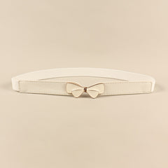4PCS Brown Leaf and Bow Buckle Belt Set for Women
