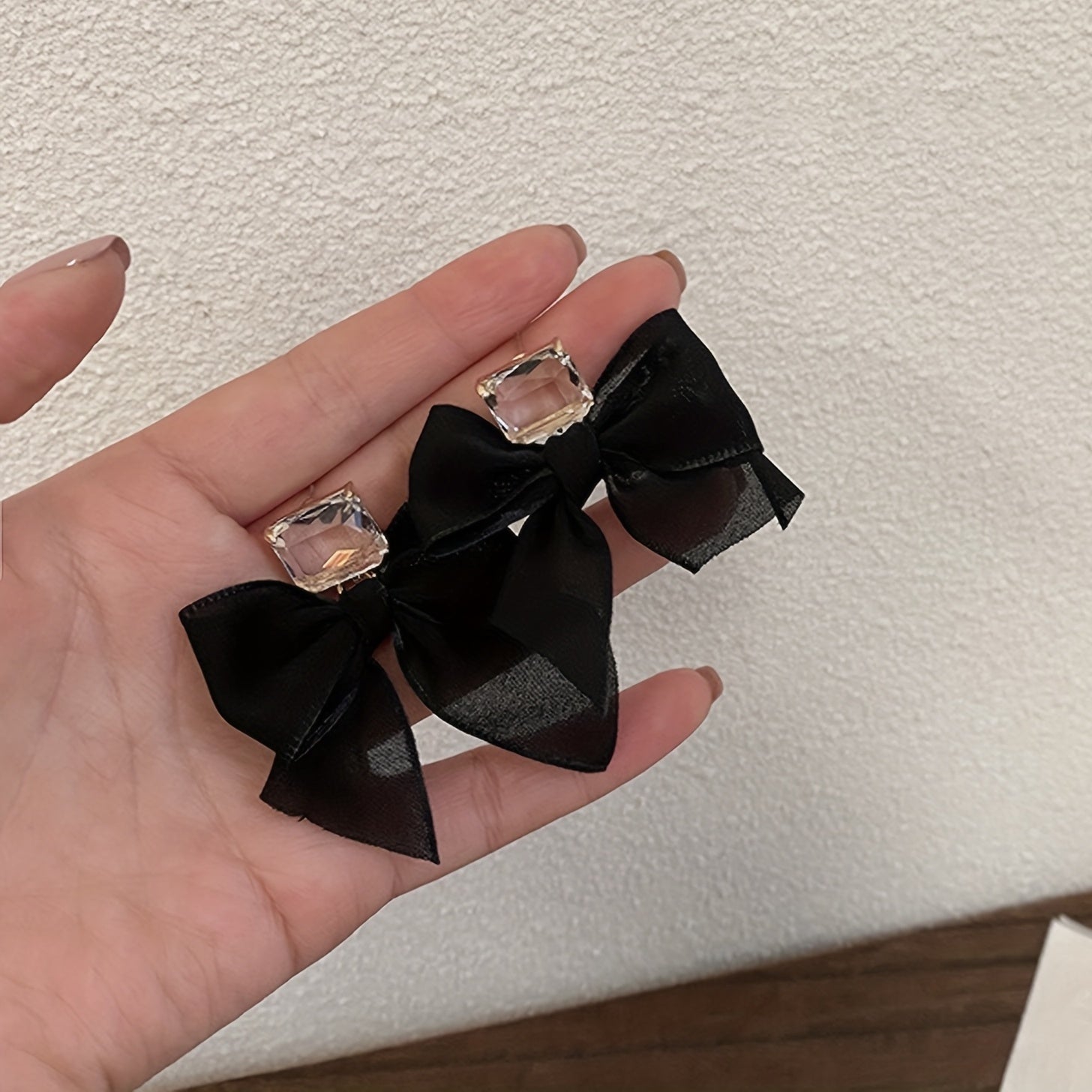 Bow Knot Zircon Stud Earrings Vintage Style Jewelry