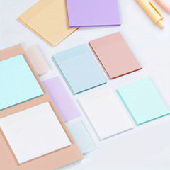 100 Transparent Sticky Notes Self Adhesive Memo Pads Office School Writing