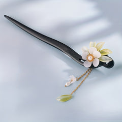 Chinese Style Flower Hairpin Wooden Hair Stick Ancient Costume Headwear