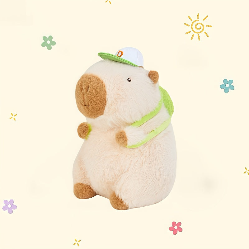 Llama Plush Doll Green Cap Scarf Soft Stuffed Animal Toy
