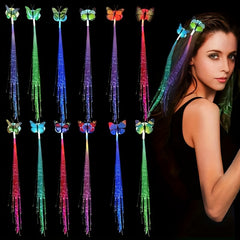 2pcs LED Fairy Hair Extension Clips for Women Girls Party Favors Wig