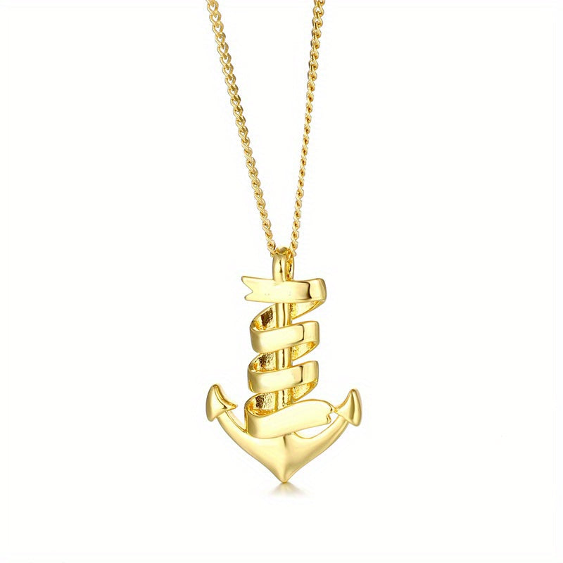 Personalized Stainless Steel Anchor Bar Necklace Custom Lettering Pendant