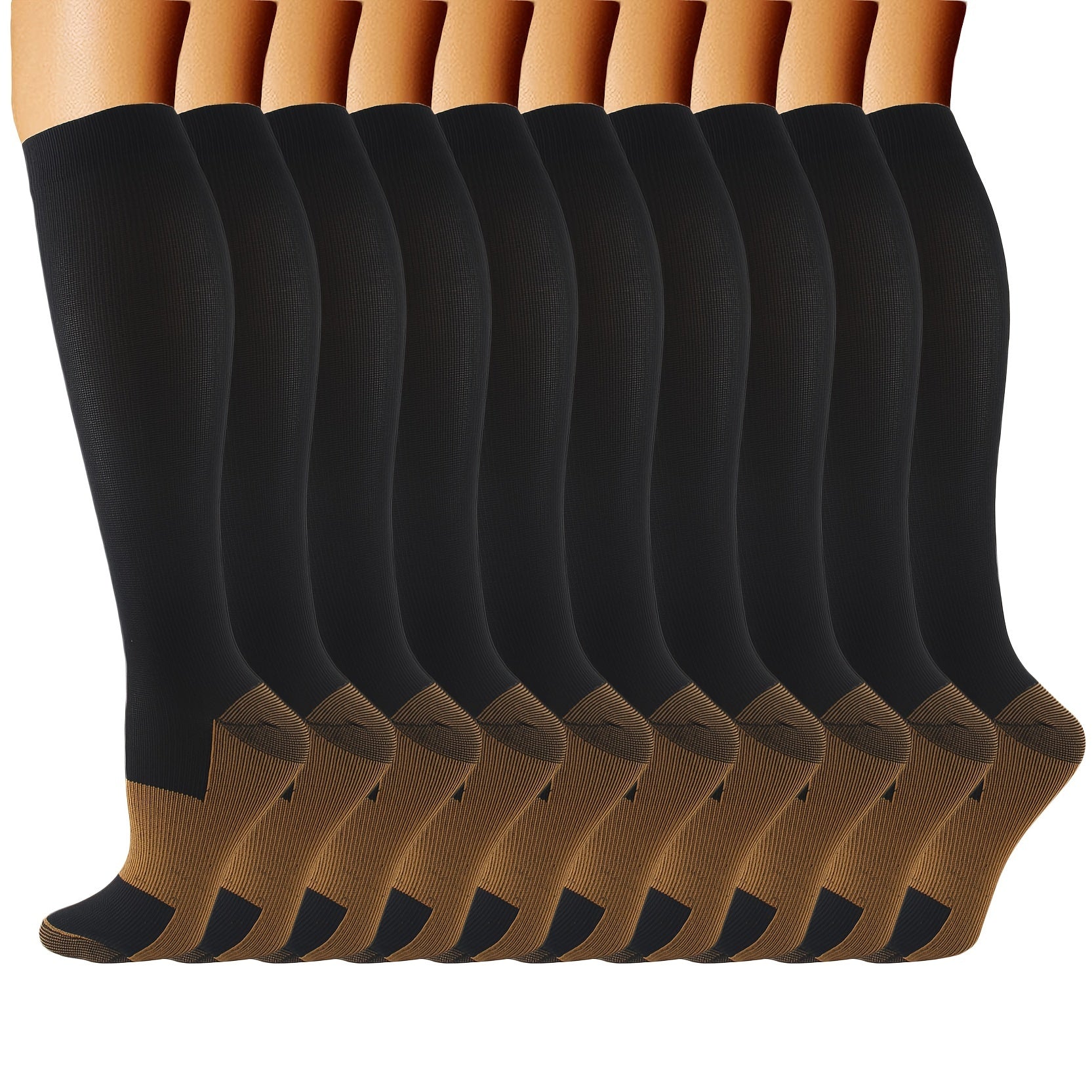 10 Pairs Compression Socks 15-20 mmHg for Sports