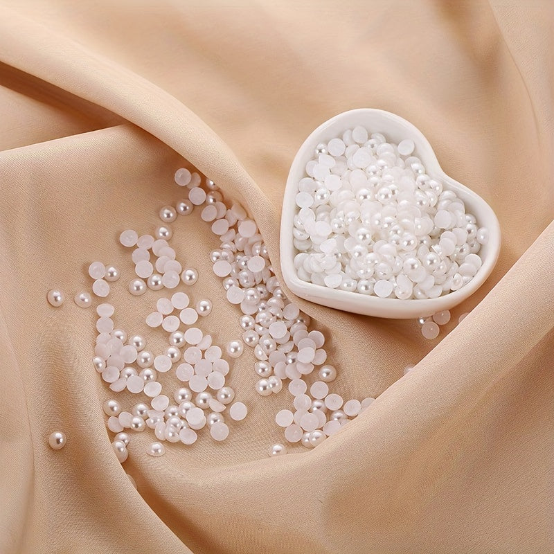 5000pcs 2 16mm Half Round Plastic Flat Pearl for DIY Crafts High Brightness