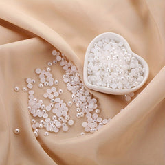 5000pcs 2 16mm Half Round Plastic Flat Pearl for DIY Crafts High Brightness