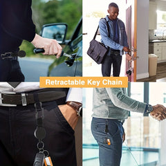 Retractable Keychain High Elastic Wire Rope Quick Hanging Buckle Anti Loss