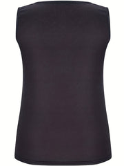  Colorblock Stripe Tank Top Notched Neck