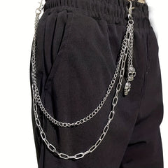Skull Double Layer Waist Chain Men's Decorative Pant Jeans Chain