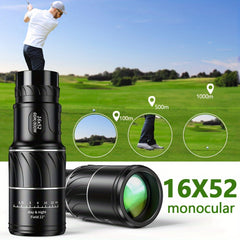16x52 Monocular Dual Focus Optics Zoom Telescope For Birds Watching Wildlife