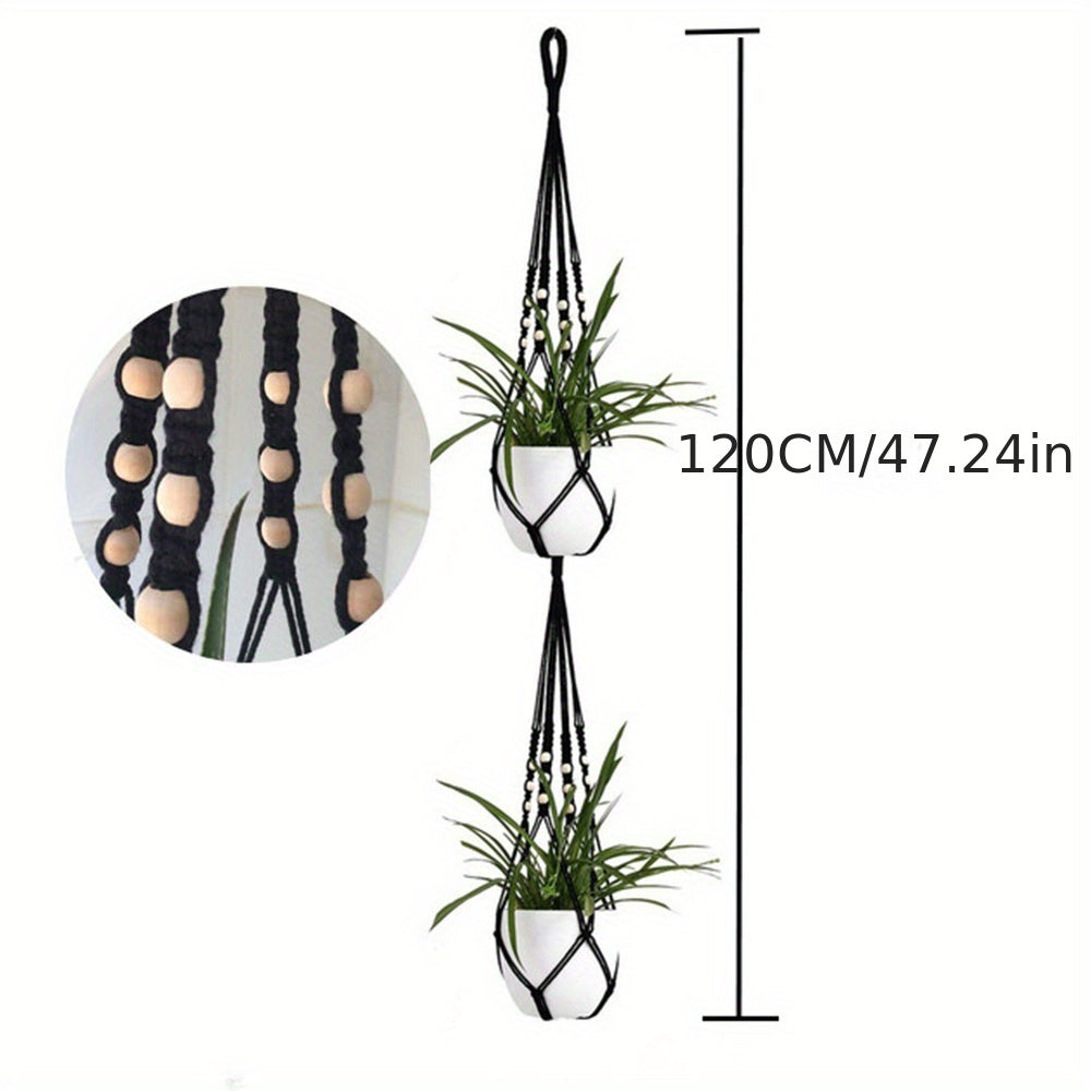 2-Tier Macrame Plant Hangers for Indoor Plants