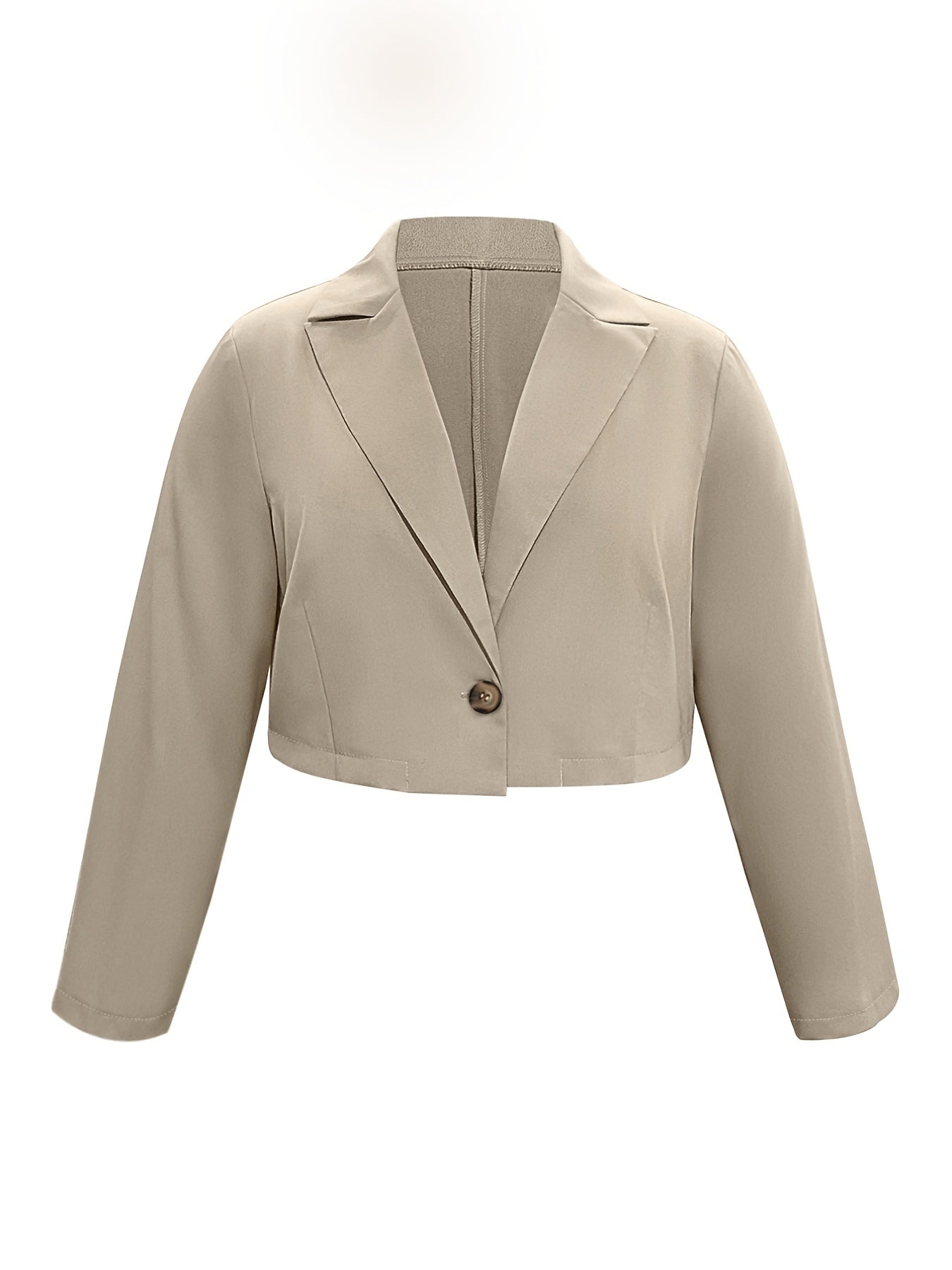  Solid Long Sleeve Single Breast Button Blazer