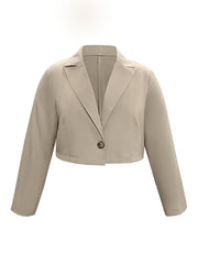  Solid Long Sleeve Single Breast Button Blazer