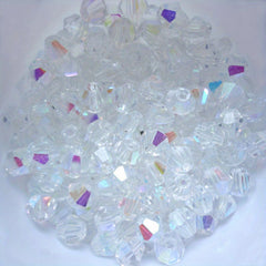 3mm Double Cone Crystal Rhombus Glass Beads DIY Bracelet Necklace Loose Beads