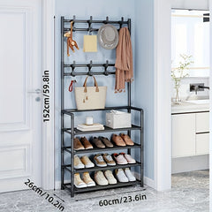 Shoe Cap Holder Multifunctional Storage Rack Coat Hooks Organizer