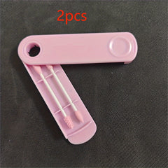 Silicone Cotton Swab Double Tip With Case for Cleaning & Makeup