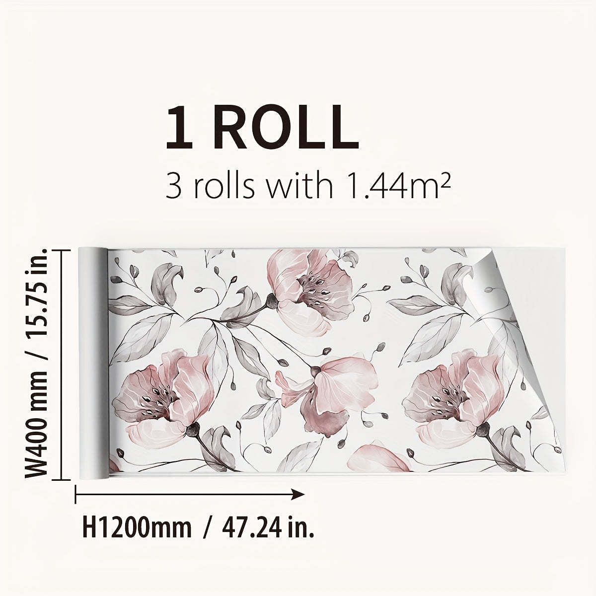 Waterproof Red Flower Printed Window Sticker - 47.24 x 15.75 inches