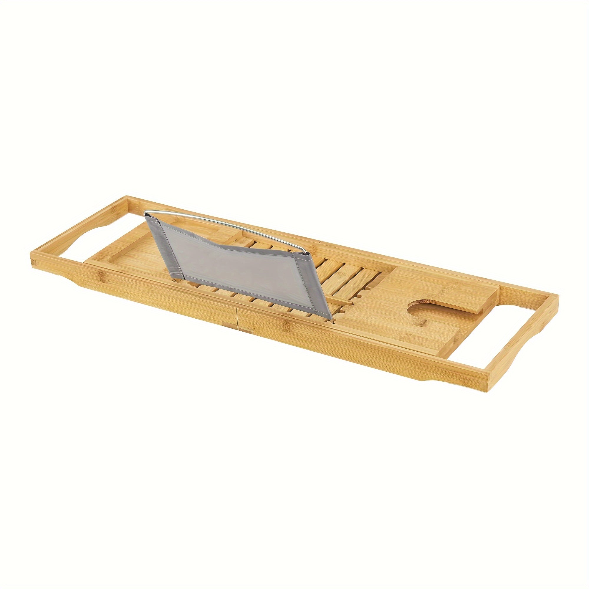 Bamboo Bathtub Tray with Book/Tablet/Smartphone/Wine Holder