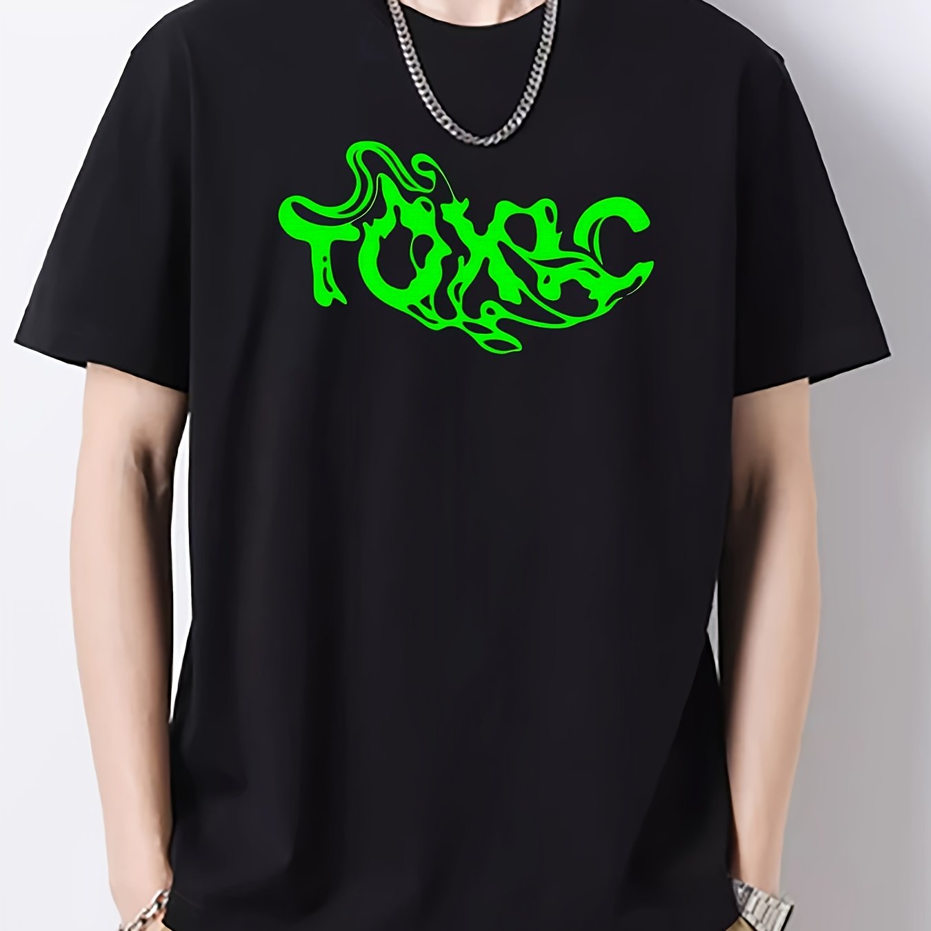 Men's Round Neck Short Sleeve Slim Fit T shirt Print Top