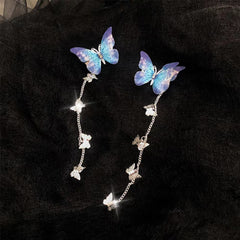 Butterfly Metal Hair Clips With Tassels Hairpin Headwear Accessories
