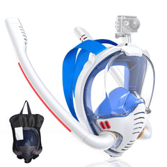 Full Face Snorkel Mask Double Tube Set Snorkeling Gear for Adults Youth Kids