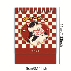 Cartoon Mini Desk Calendar Tabletop Flip Calendar