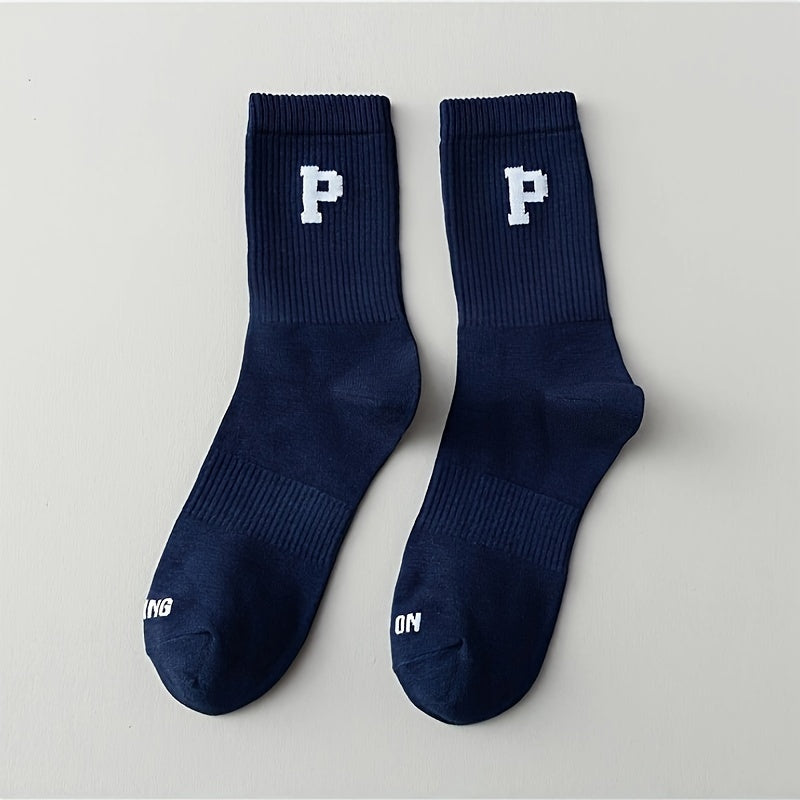Women's Letter Print Mid Tube Socks