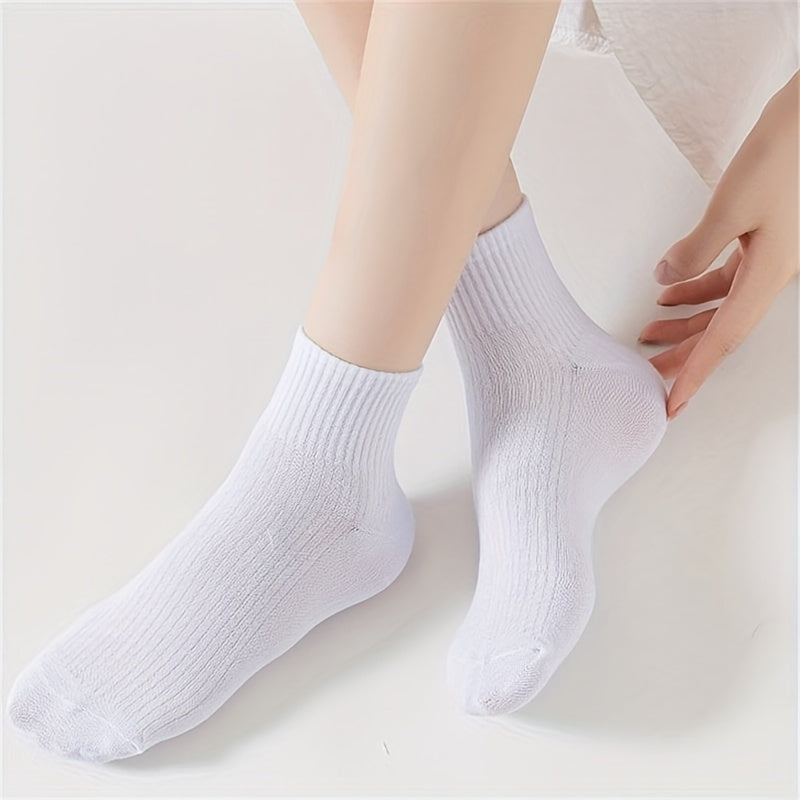20 Pairs Comfy & Breathable Solid Socks Women's Stockings