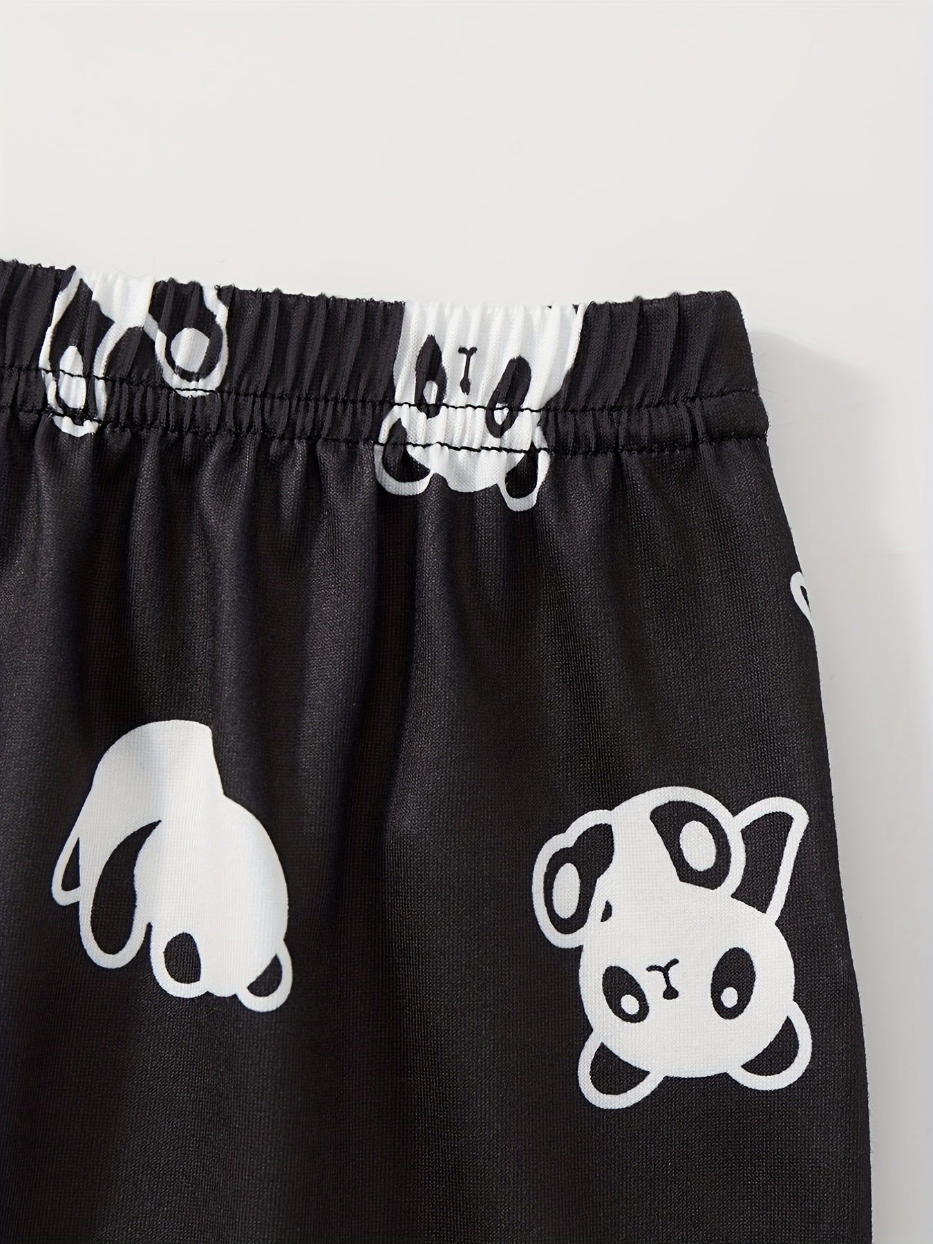 Panda Print Pajama Set Top & Shorts & Pants Women's Sleepwear & Loungewear