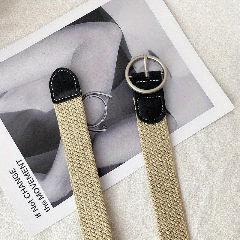 Canvas Elastic Belt Casual Woven Belt Men 4 Colors 2 Sizes