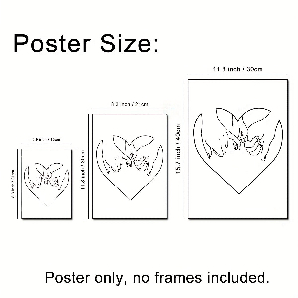 Modern Art Family Hands And Love Wall Sticker Minimalist Style Decor