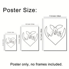 Modern Art Family Hands And Love Wall Sticker Minimalist Style Decor