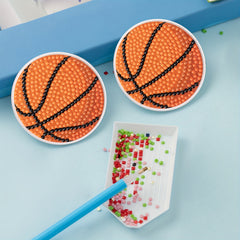 2pcs Basketball Coaster DIY Diamond Painting Car Coasters