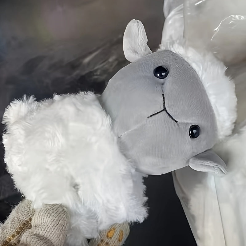 Soft Grey Sheep Plush Slap Bracelet - Cuddly Gift for Adults