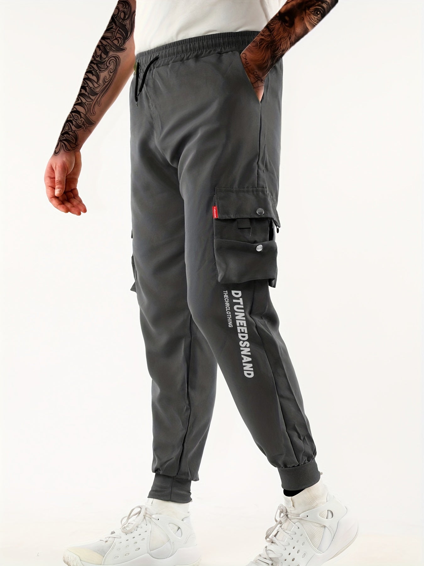 Men's Cargo Pants Loose Fit Drawstring Joggers