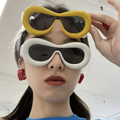Oval Frame Sunglasses Thick Frame Sun Glasses